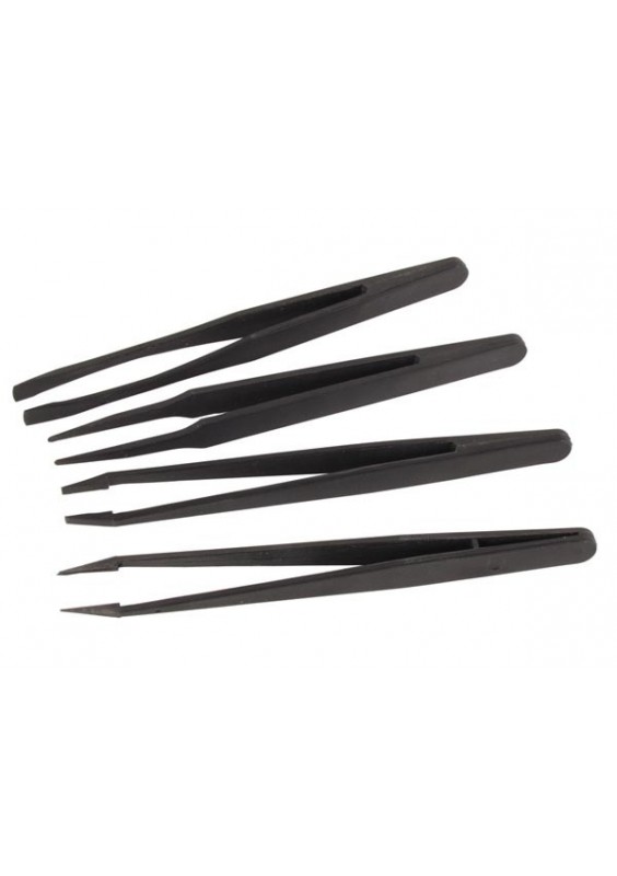 JEU DE 4 PINCES BRUCELLES ANTISTATIQUES