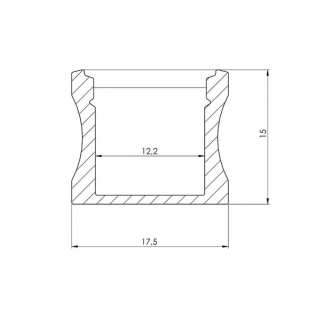 PROFILÉ ALU 17.5mm x 15mm - 2m - DIFFUSANT OPAQUE