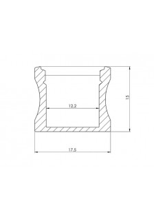PROFILÉ ALU 17.5mm x 15mm - 2m - DIFFUSANT TRANSPARENT