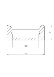 PROFILÉ ALU 17.5mmx7mm -2m - OPAQUE