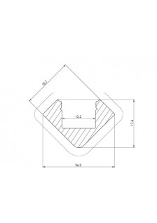 PROFILÉ ALU - 45°- 2m - DIFFUSANT TRANSPARENT