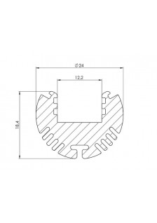PROFILÉ ALU - ROND - 2m