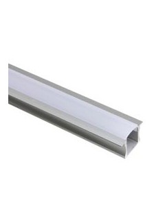 PROFILÉ ALU À ENCASTRER - 15mm - 2m - DIFFUSANT OPAQUE