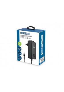 ALIMENTATION AVEC SORTIE RÉGLABLE - 100-240V - DE 3 À 12VCC - 2.5 A + 6 FICHES