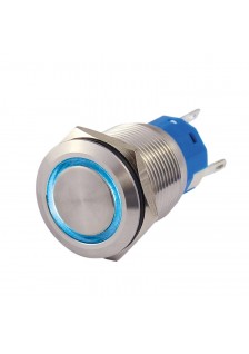 Interrupteur Ø 19 mm rep. bleu LED 4/12 volts