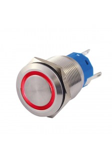INTERRUPTEUR Ø 19 mm - ANNEAU ROUGE - LED 4/12V