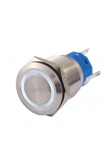 INTERRUPTEUR Ø 19mm - ANNEAU BLANC - LED 4 /12V