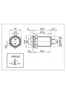 BOUTON-POUSSOIR INTERRUPTEUR Ø 12mm