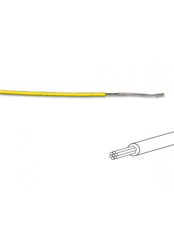 FIL DE CABLAGE SOUPLE - JAUNE - 0,60mm²  22AWG