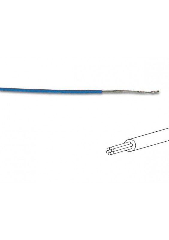 Fil de câblage - ø 1.4 mm - 0.2 mm² - multibrin - bleu - bobine de 100 m