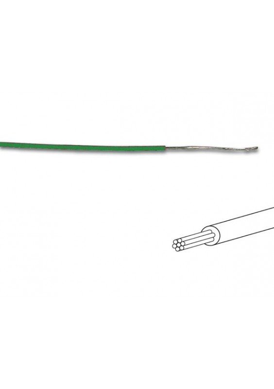Fil de câblage - ø 1.4 mm - 0.2 mm² - multibrin - vert - bobine de 100 m