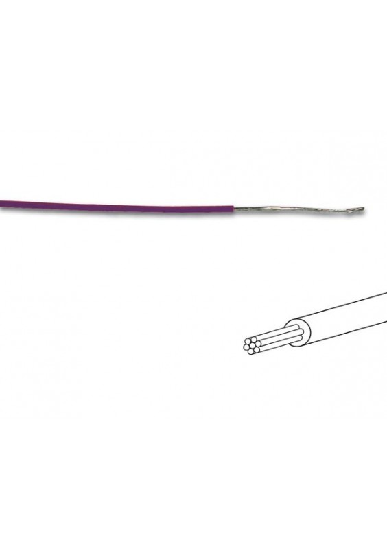Fil de câblage - ø 1.4 mm - 0.2 mm² - multibrin - violet - bobine de 100 m