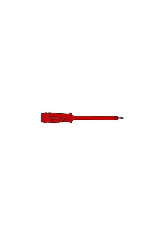 POINTE DE TOUCHE À DOUILLE ISOLANTE FLEXIBLE 4mm EN ACIER INOX - ROUGE