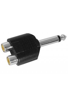 DOUBLE RCA FEMELLE VERS JACK MÂLE 6.35mm MONO