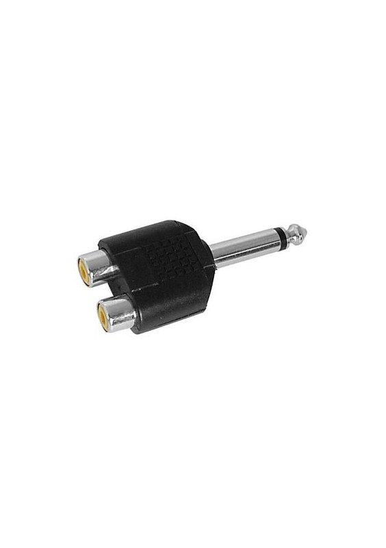 DOUBLE RCA FEMELLE VERS JACK MALE 6.35mm MONO