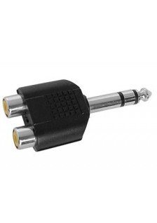 DOUBLE RCA FEMELLE VERS JACK MÂLE 6.35mm STÉRÉO