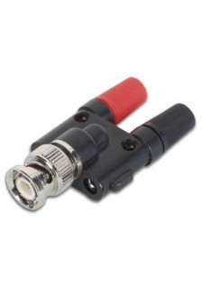 BNC MÂLE VERS 2 x FICHE BANANE 4mm