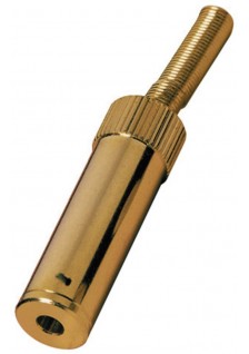FICHE JACK 3,5mm FEMELLE STÉRÉO - DORÉE