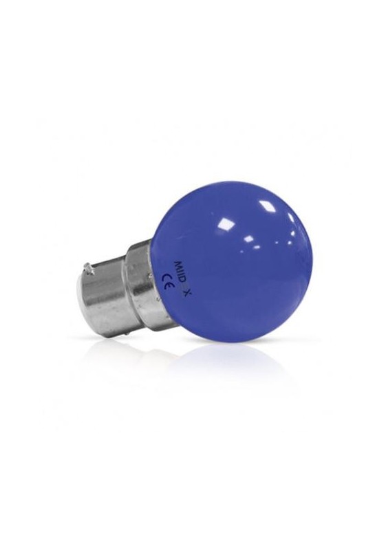 AMPOULE LED B22 BULB 1W BLEU BLISTER X 2