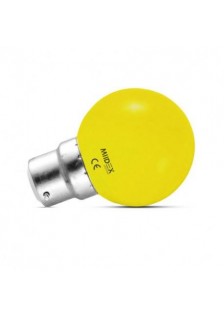 AMPOULE LED B22 COULEUR BULB 1W JAUNE BLISTER X 2