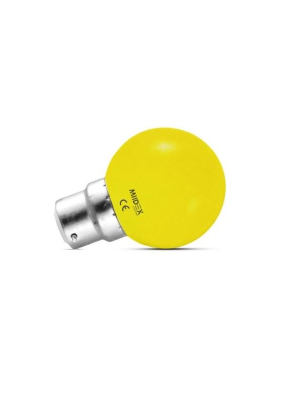 AMPOULE LED B22 COULEUR BULB 1W JAUNE BLISTER X 2