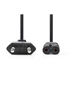 CORDON SECTEUR IEC-320-C7 DROIT NOIR - 5m