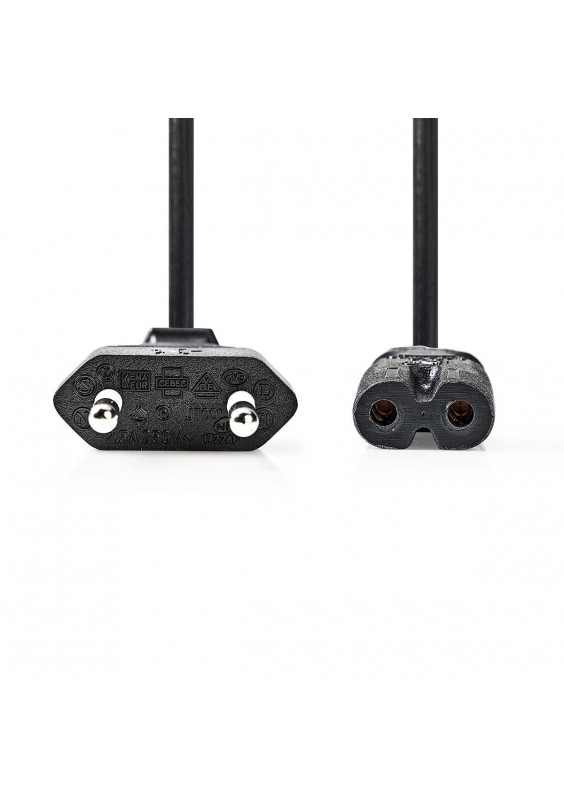 CORDON SECTEUR IEC-320-C7 DROIT NOIR - 5m