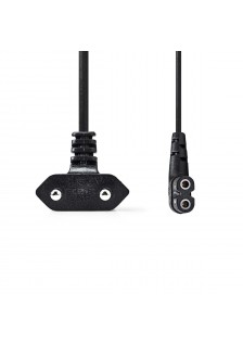 CORDON SECTEUR IEC-320-C7 COUDÉ NOIR - 5m