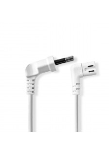 CORDON SECTEUR IEC-320-C7 COUDÉ BLANC - 2m