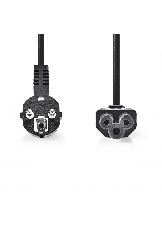 CORDON SECTEUR IEC-320-C5 COUDÉ NOIR - 5m