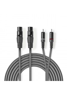 CORDON 2x XLR FEMELLE/ 2x RCA MÂLE - 3m