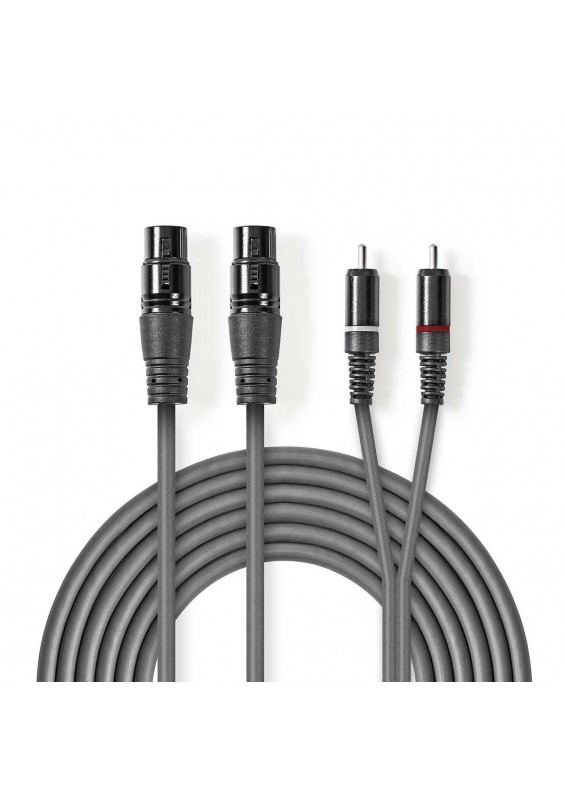 CORDON 2x XLR FEMELLE/ 2x RCA MÂLE - 3m