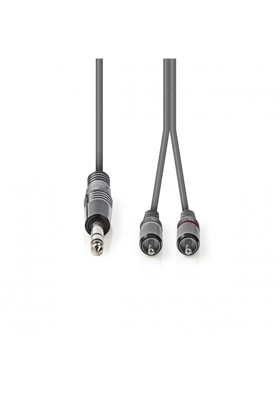 CORDON JACK 6.35 ST MÂLE / 2x RCA MÂLE - 3m