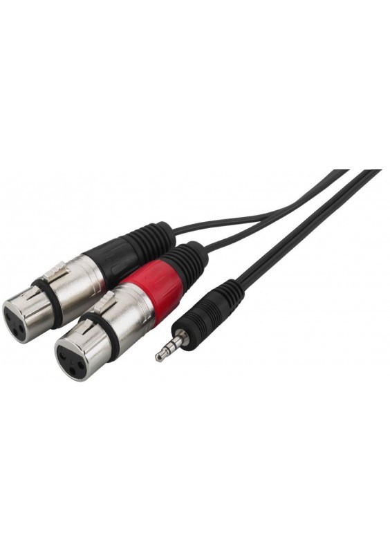 CORDON JACK 3.5 ST MÂLE / 2x XLR FEMELLE - 3m
