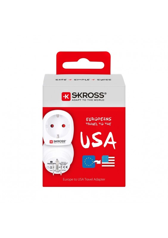 Adaptateur de voyage UE/US - 4 ports USB inclus - Prise européenne vers  prise US - Blanc - Voltman