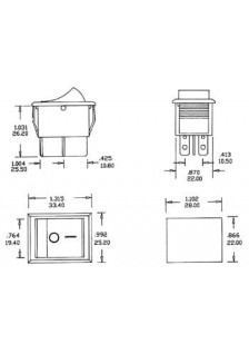 INTERRUPTEUR À BASCULE 15A-250V LUMINEUX BLEU