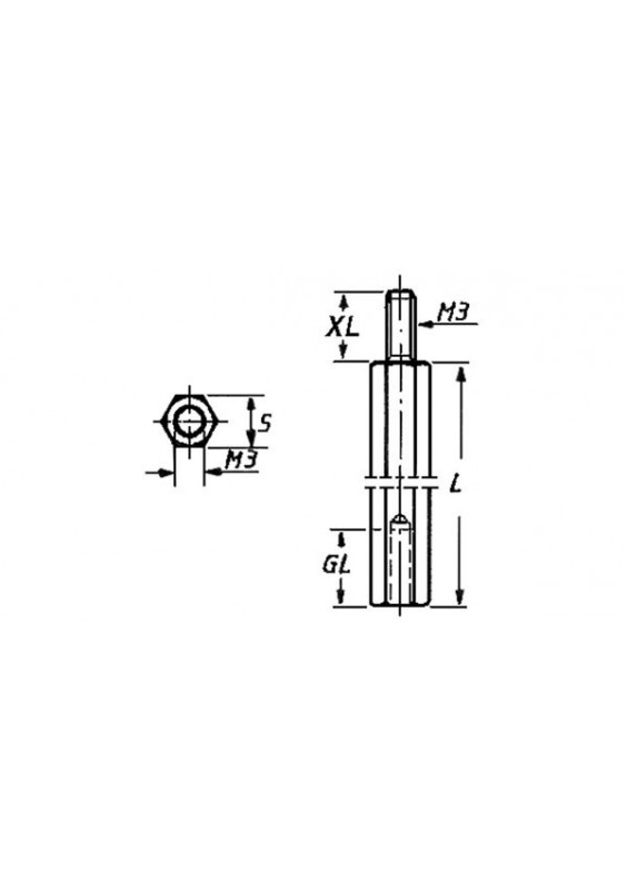 10 ENTRETOISES METALLIQUES MALES - FEMELLES 5mm M3