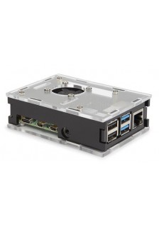 BOÎTIER TRANSPARENT AVEC DISSIPATEURS THERMIQUES ET VENTILATEUR POUR RASPBERRY PI 4®