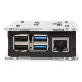 BOÎTIER TRANSPARENT AVEC DISSIPATEURS THERMIQUES ET VENTILATEUR POUR RASPBERRY PI 4®