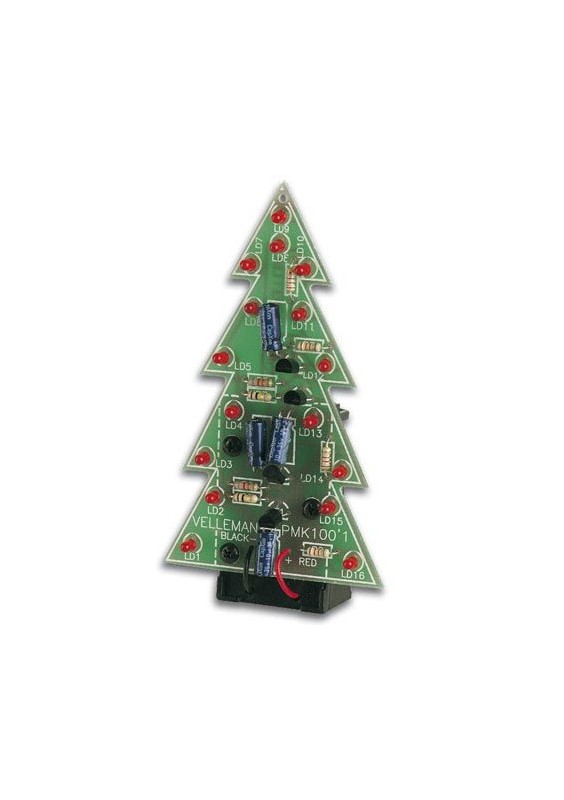 KIT DE SOUDAGE - SAPIN DE NOËL AVEC 16 LED CLIGNOTANTES