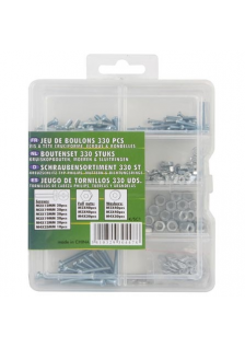 ENSEMBLE VISSERIE 330 PCS (VIS PHILIPS- ECROUS & RONDELLES)