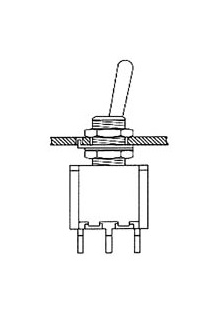INVERSEUR TRIPOLAIRE VERTICAL SPDT ON-ON-ON