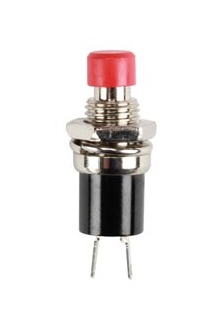 BOUTON-POUSSOIR ON-(OFF) ROUGE