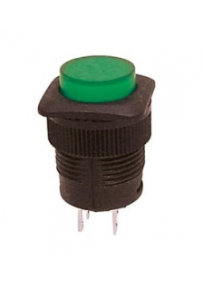 BOUTON-POUSSOIR OFF-(ON) AVEC LED VERTE