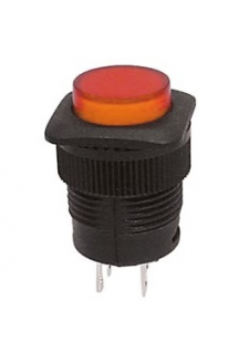 BOUTON-POUSSOIR INTER AVEC LED ORANGE - Ø 16mm