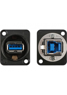 NEUTRIK - CHANGEUR DE GENRE USB 3.0 RÉVERSIBLE (TYPE USB A ET USB B) - BOÎTIER NICKELÉ TYPE D