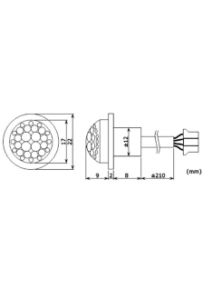 MINI DÉTECTEUR DE MOUVEMENT PIR - À ENCASTRER - 12 Vcc